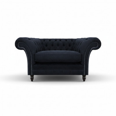 Woonkamer Blauwe Designer Fauteuil Chesterfield Gestoffeerde Fauteuil Inrichting