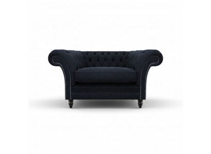 Woonkamer Blauwe Designer Fauteuil Chesterfield Gestoffeerde Fauteuil Inrichting