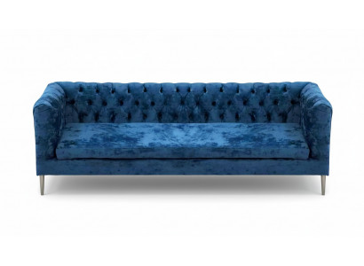 Moderne gestoffeerde bank driezitsbank inrichting Chesterfield textiel stof
