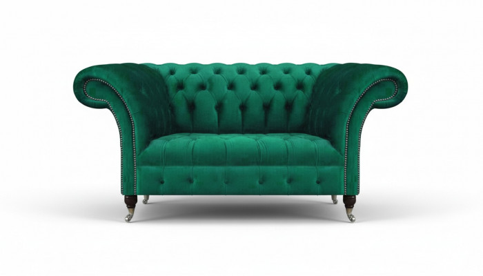 Chesterfield sofa tweezitsbank groen inrichting woonkamer gestoffeerde sofa