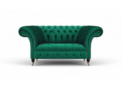 Chesterfield sofa tweezitsbank groen inrichting woonkamer gestoffeerde sofa