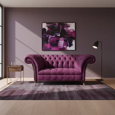 Lila Tweezitsbank Sofa Woonkamer Meubilair Gestoffeerde Meubels Chesterfield