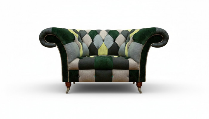 Textiel stoffen fauteuil moderne inrichting zitmeubel gestoffeerde fauteuil Chesterfield
