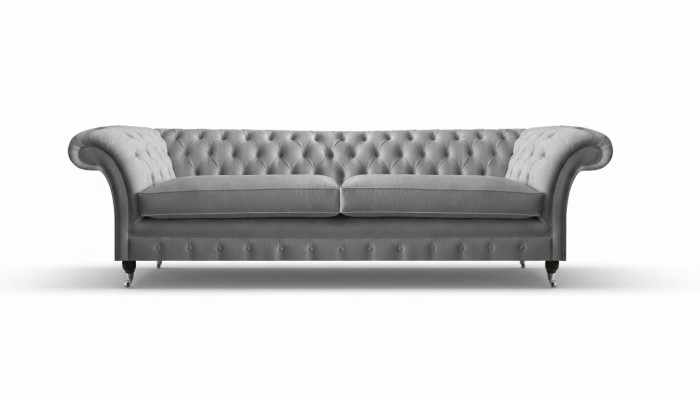 Luxusbankstel Tweezits Chesterfield Design Meubel Grijs