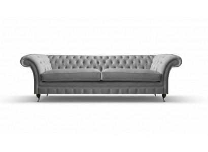 Luxusbankstel Tweezits Chesterfield Design Meubel Grijs