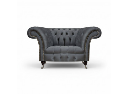 Chesterfield Moderne Grijze Fauteuil Designer Woonkamer Elegante Leunstoel