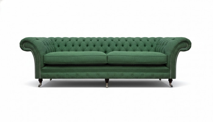 Chesterfield groene tweezitsbank woonkamer luxueus tweezitsmeubel.