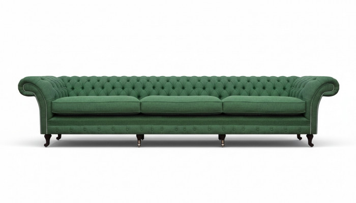 Chesterfield Donkergroene Bank Moderne Gestoffeerde 3-Zits Luxe Meubels