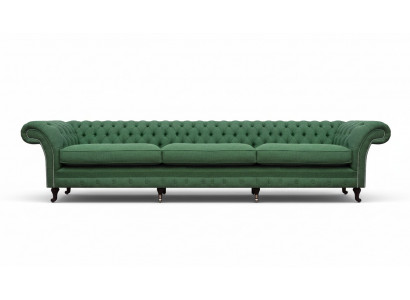 Chesterfield Donkergroene Bank Moderne Gestoffeerde 3-Zits Luxe Meubels