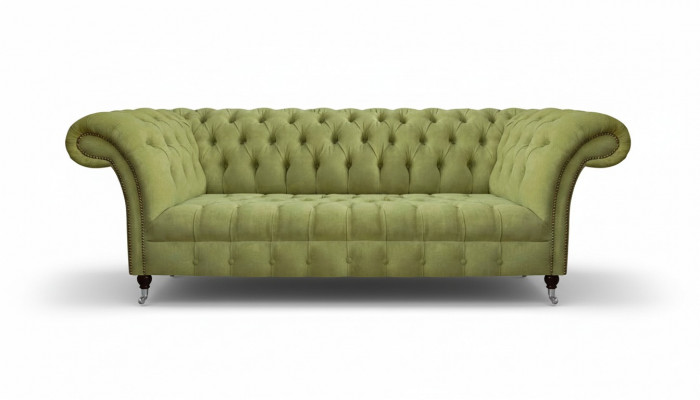 Chesterfield lichtgroene bank moderne woonkamer driezitter luxe meubels