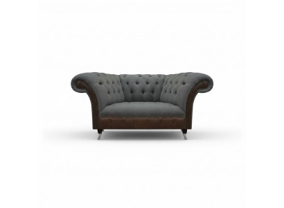 Woonkamer Grijs-Bruine Chesterfield 2-Zits Textielbanken Luxe Meubels