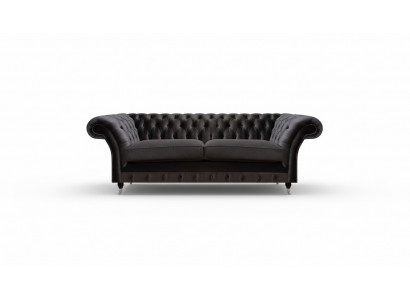 Luxueuze Chesterfield zwarte tweezitsbank woonkamer meubels bank.
