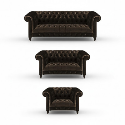 Stijlvolle Chesterfield bruine bankenset woonkamer moderne banken