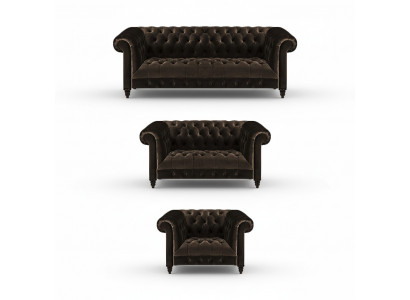 Stijlvolle Chesterfield bruine bankenset woonkamer moderne banken