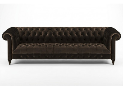 Chesterfield woonkamerbank bruine vierzits luxe zitmeubelen