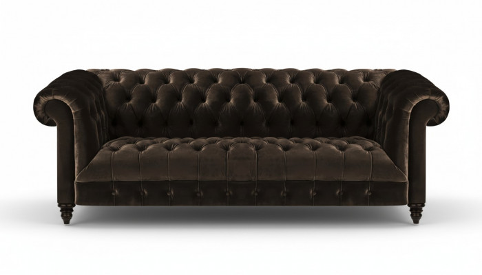 Moderne bruine Chesterfield-bankontwerpers stoffen sofa's luxe gestoffeerde meubels.