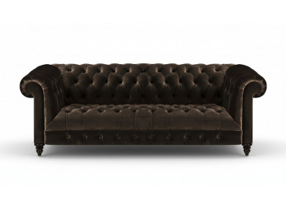Moderne bruine Chesterfield-bankontwerpers stoffen sofa's luxe gestoffeerde meubels.