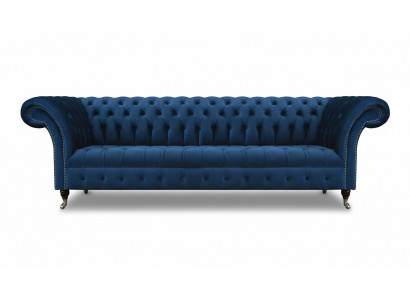 Blauwe Chesterfield gestoffeerde meubels Designer textielbank Moderne stoffen sofa