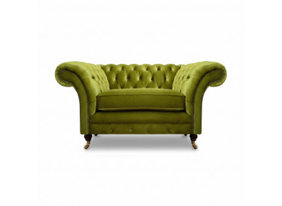 Olivgroene Chesterfield fauteuil gestoffeerde meubelen designer textiel 1-zits