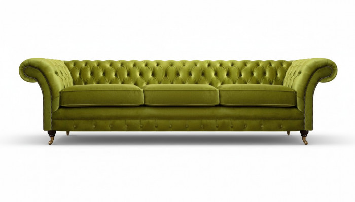 Chesterfield olijfgroene gestoffeerde bank met slaapfunctie sofa woonkamer meubels