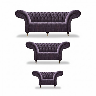 Stijlvolle paarse Chesterfield-bankset designer complete woonkamer set