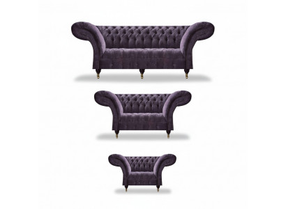 Stijlvolle paarse Chesterfield-bankset designer complete woonkamer set