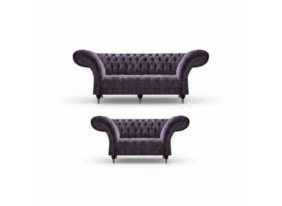 Edle Chesterfield Lila Woonkamersofa's Bekleding Zitmeubilair Houten Frame