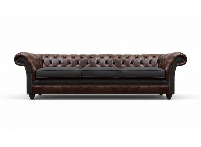 Braun-grijze Chesterfield driezits woonkamer bankstellen luxe bank