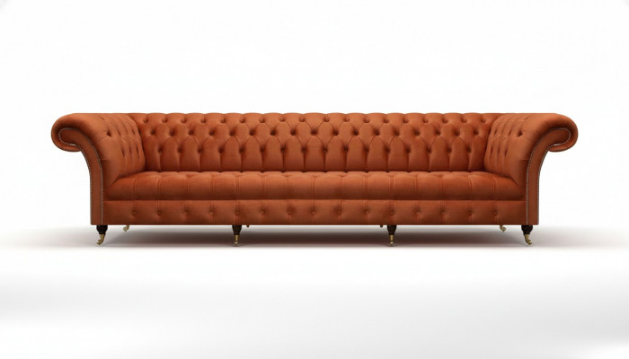 Chesterfield bruine bank designer zitbanken woonkamer gestoffeerde meubels