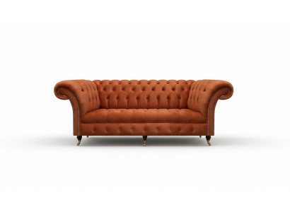 Bruine Chesterfield bank moderne driezitsbank luxe zitmeubel