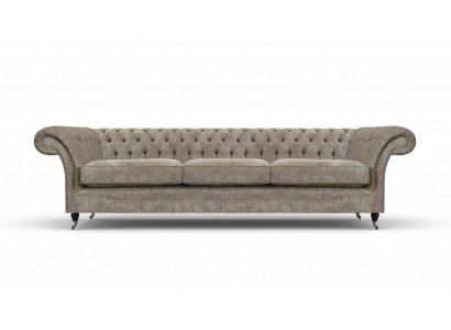 Lichtgrijze Chesterfield zitbank gestoffeerde meubelen designer driezitsbank.