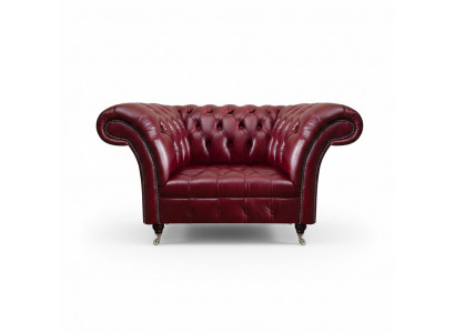 Chesterfield rode woonkamer fauteuil designer leren eenzitter 1-zitter