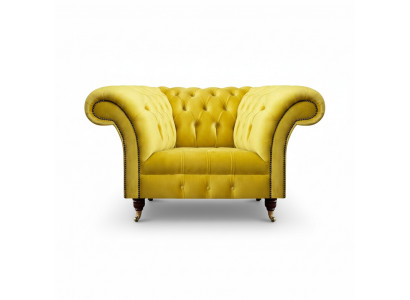 Luxe Chesterfield stoffen fauteuil woonkamer gestoffeerde eenzits fauteuil