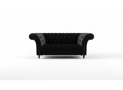 Volledig zwarte Chesterfield bank Designer textielbanken Stoffen bank