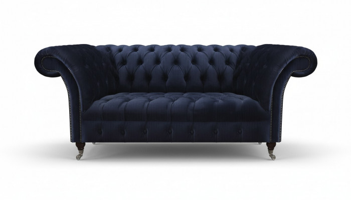 Donkerblauwe gestoffeerde Chesterfield-bank woonkamer textielsofa moderne meubels
