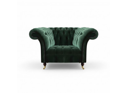 Chesterfield Groene Fauteuil Textielfauteuil Stoffenzitter Woonkamer Meubilair
