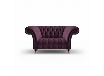Lila Chesterfield gestoffeerde bank woonkamer designer tweezitsbank chique bank.