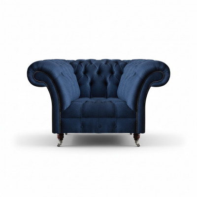 Blauwe Chesterfield fauteuil woonkamer 1-zits Luxe zitmeubilair