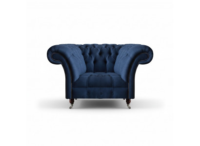 Blauwe Chesterfield fauteuil woonkamer 1-zits Luxe zitmeubilair