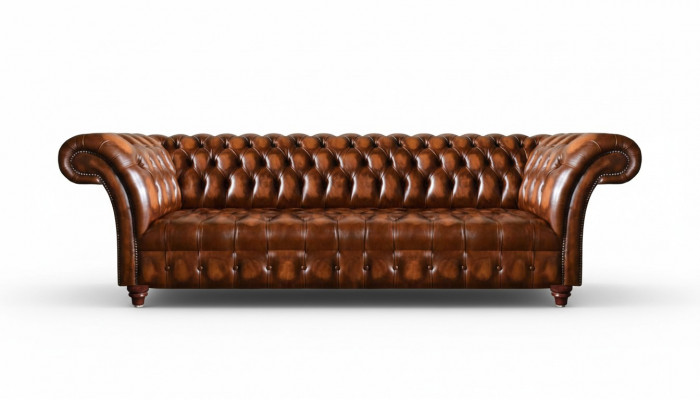 Chesterfield Lederen Sofa Bruin Kunstleren Bank Designer Edele Zitmeubelen
