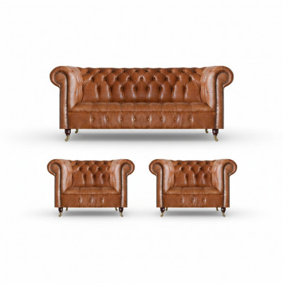Chesterfield zitmeubels bruine sofa's eenzits woonkamer inrichting