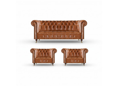 Chesterfield zitmeubels bruine sofa's eenzits woonkamer inrichting