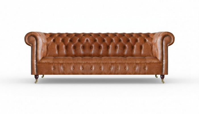Woonkamer vierzits Chesterfield designbankstellen luxe leren sofa's