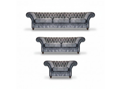 Chesterfield grijze textielgarnituur woonkamersofa's designerbanken
