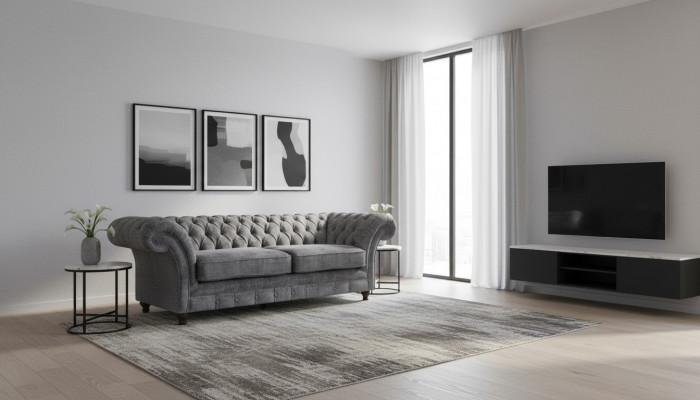 Luxe Chesterfield tweezits designer sofa's woonkamer chique bank.