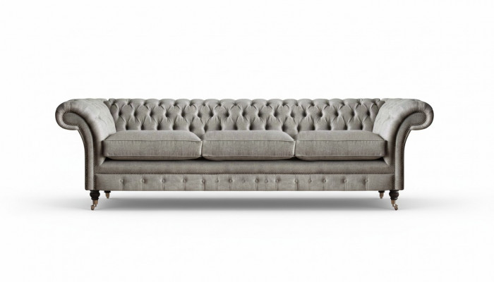 Chesterfield grijze driezits woonkamer gestoffeerde sofa's designer banken