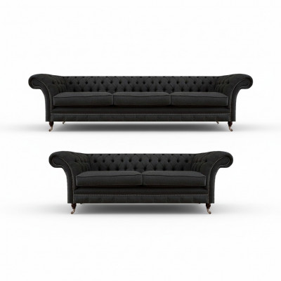 Stijlvolle Chesterfield bankstel moderne 3-zits gestoffeerde tweezitter.