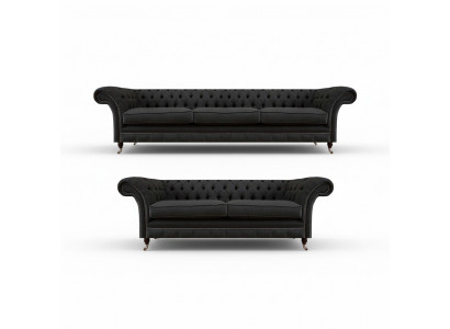 Stijlvolle Chesterfield bankstel moderne 3-zits gestoffeerde tweezitter.