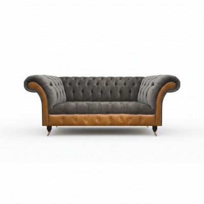 Luxueuze grijze Chesterfield zitmeubelen woonkamer banken elegante sofa's