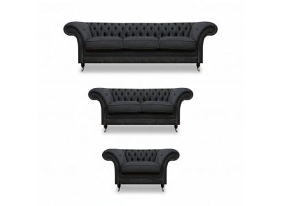 Elegante grijze Chesterfield woonkamerbanken designer sofa's 3-delige set